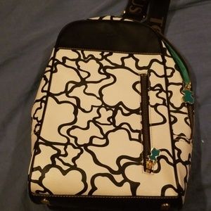 Tous black and white backpack